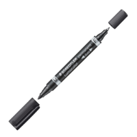 Marker Lumocolor Duo svart permanent - Image 1